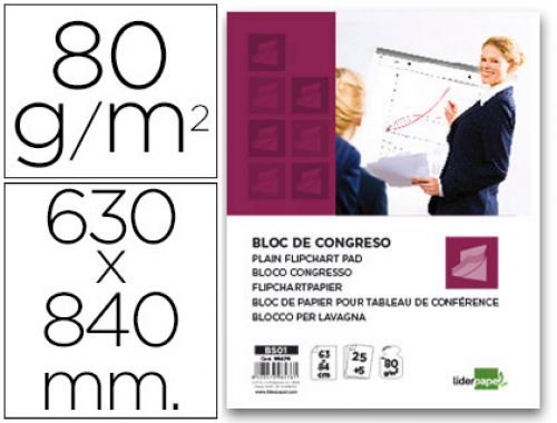 Bloco congresso liderpapel 25 folhas 63x84 cm , Liderpapel , 96476 , 8423473964761